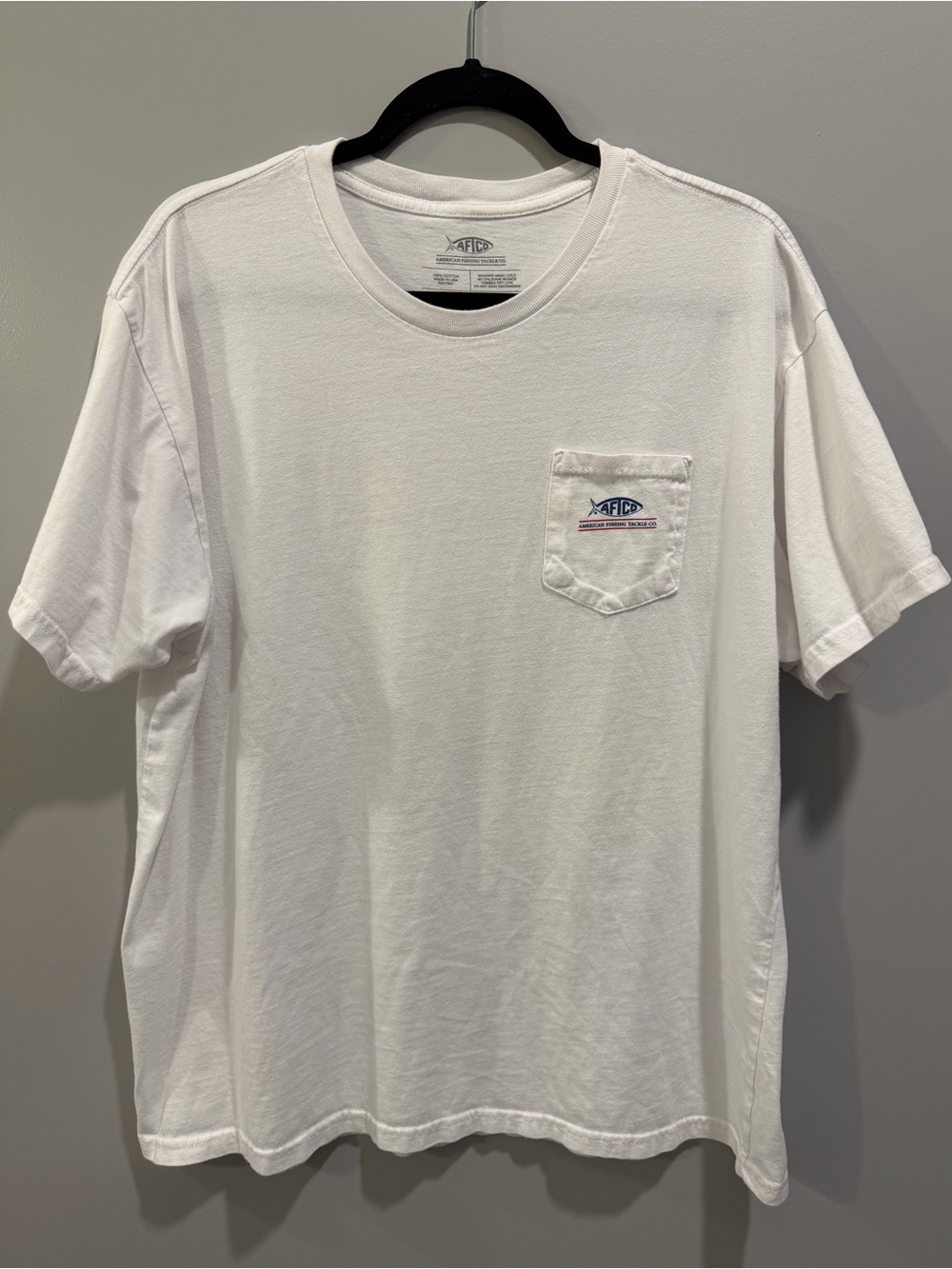 AFTCO Short Sleeve Logo Pocket Tee White XL